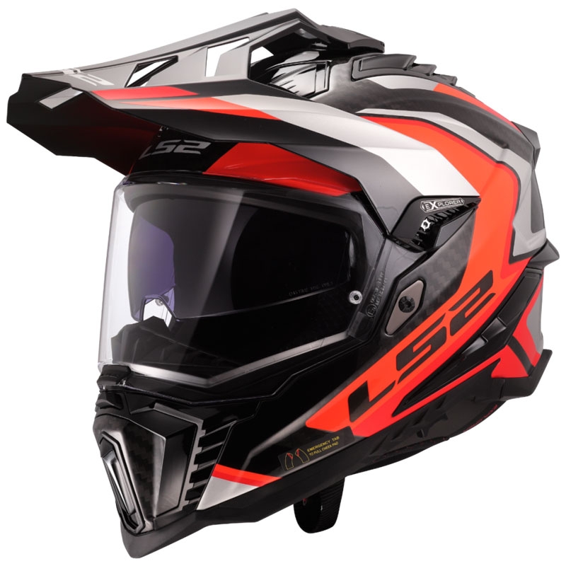 Ендуро мотоциклетна каска LS2 MX701 Explorer C Frontier II оранжева