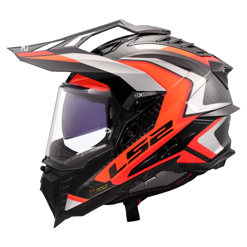 Ендуро мотоциклетна каска LS2 MX701 Explorer C Frontier II оранжева