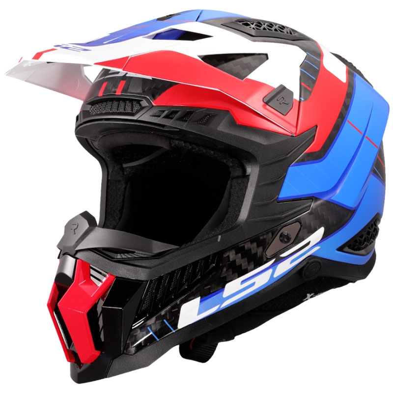 Мотокрос каска LS2 MX703 X-Force Galuo бяло-червено-синя