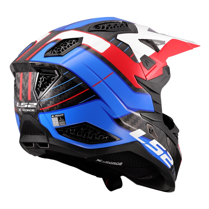 Мотокрос каска LS2 MX703 X-Force Galuo бяло-червено-синя