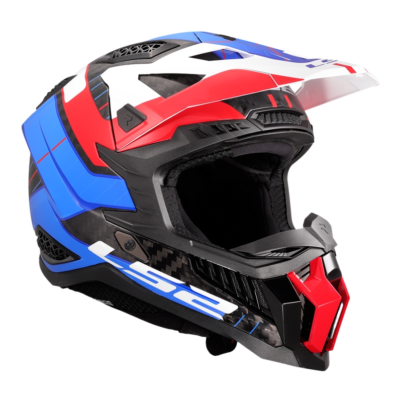 Мотокрос каска LS2 MX703 X-Force Galuo бяло-червено-синя