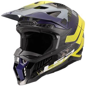 Мотокрос каска LS2 MX703 X-Force Galuo сиво-флуорово жълто