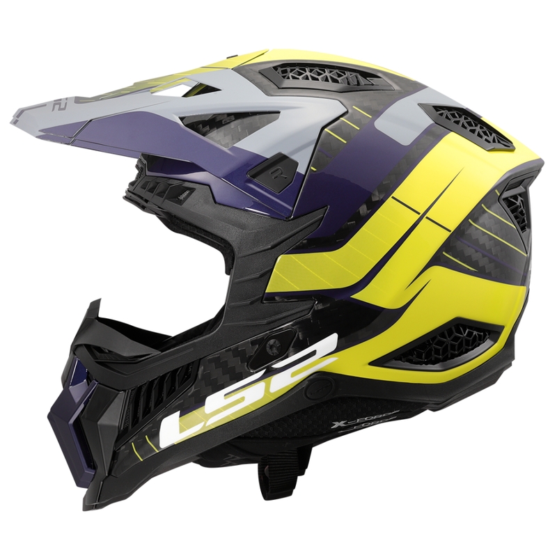 Мотокрос каска LS2 MX703 X-Force Galuo сиво-флуорово жълто