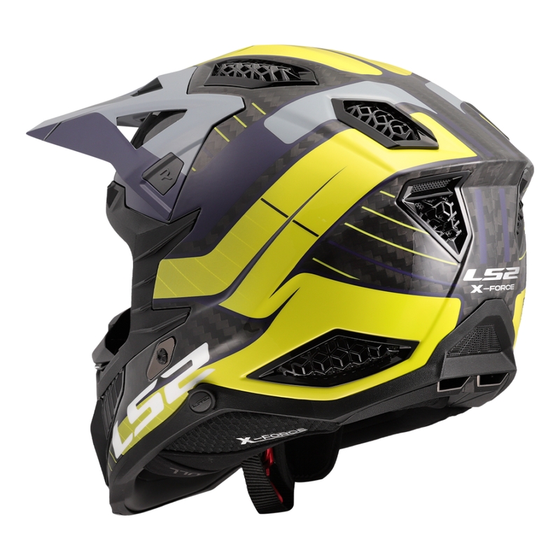 Мотокрос каска LS2 MX703 X-Force Galuo сиво-флуорово жълто