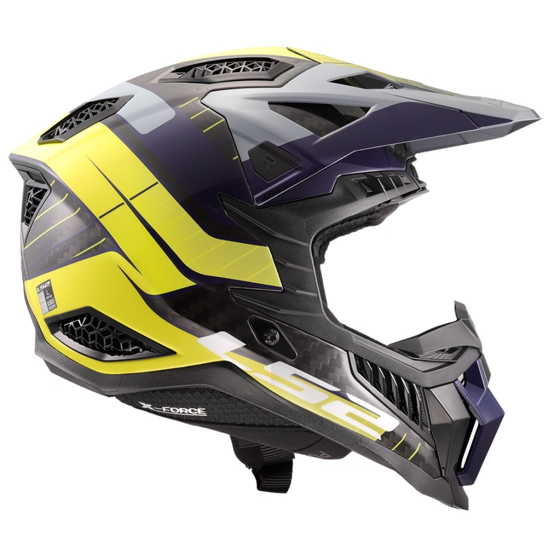 Мотокрос каска LS2 MX703 X-Force Galuo сиво-флуорово жълто