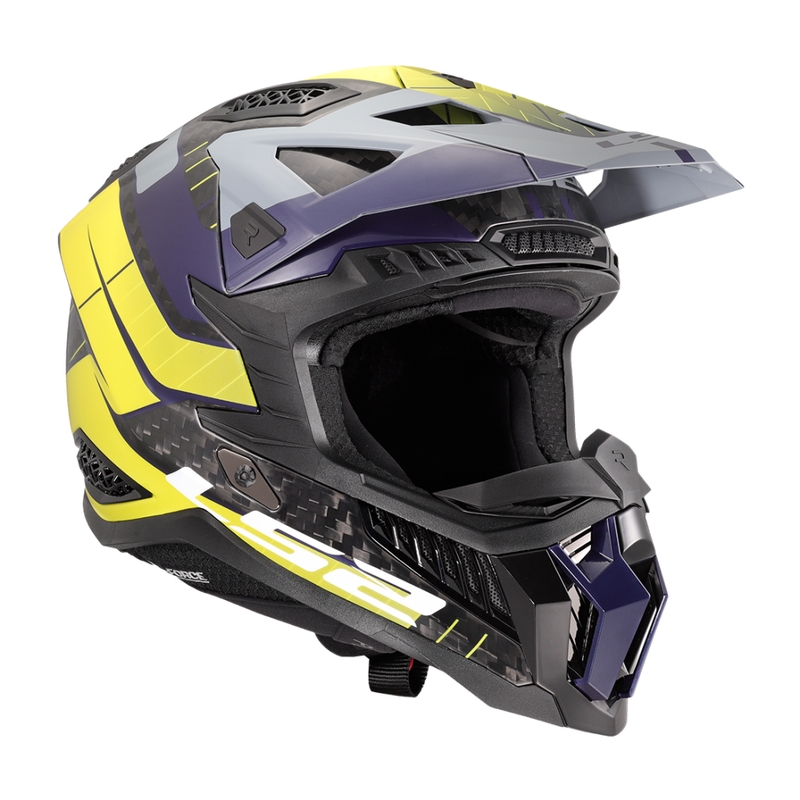 Мотокрос каска LS2 MX703 X-Force Galuo сиво-флуорово жълто