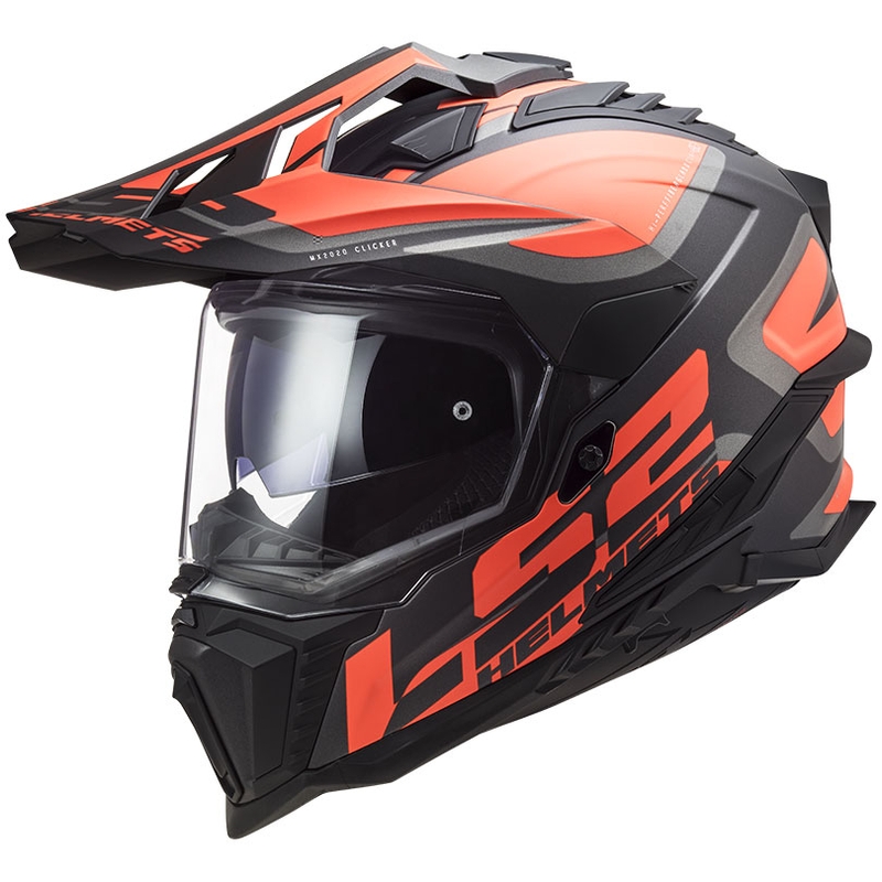 Ендуро каска LS2 MX701 Explorer Alter черно-флуо оранжево-сива матова