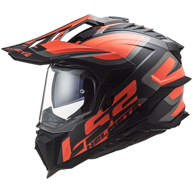 Ендуро каска LS2 MX701 Explorer Alter черно-флуо оранжево-сива матова