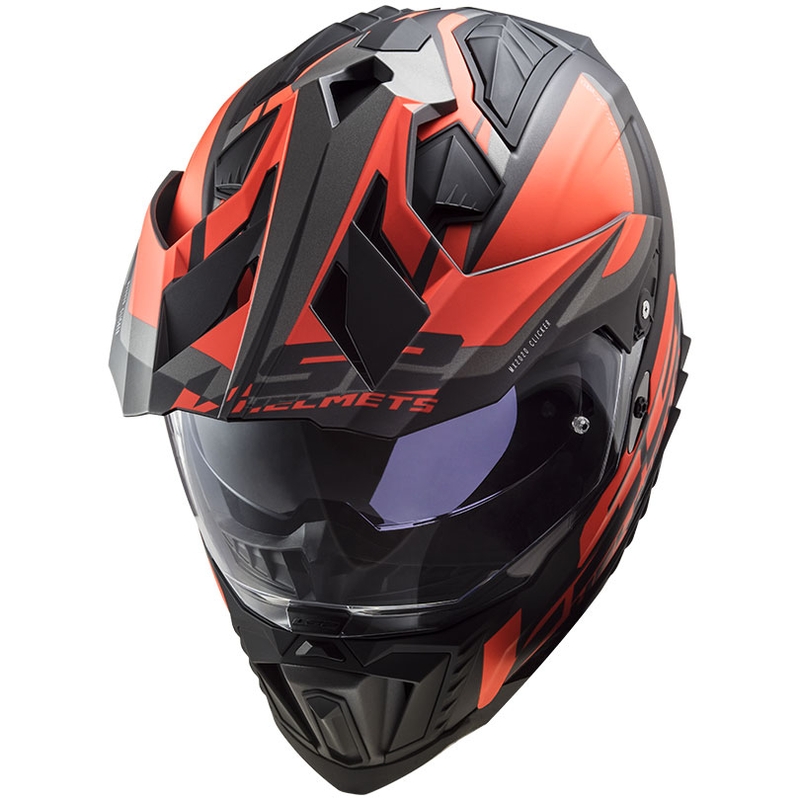 Ендуро каска LS2 MX701 Explorer Alter черно-флуо оранжево-сива матова