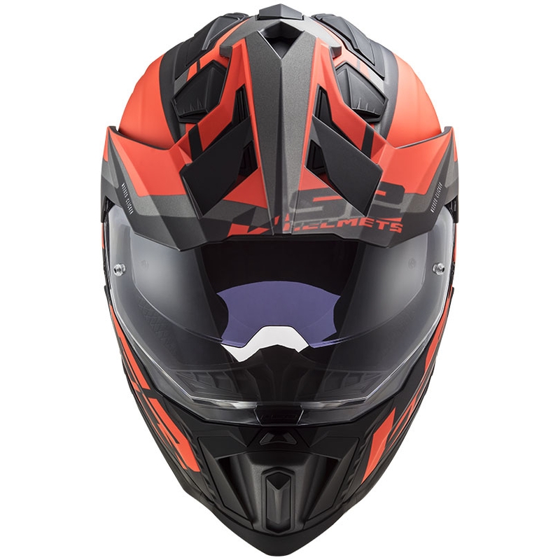 Ендуро каска LS2 MX701 Explorer Alter черно-флуо оранжево-сива матова