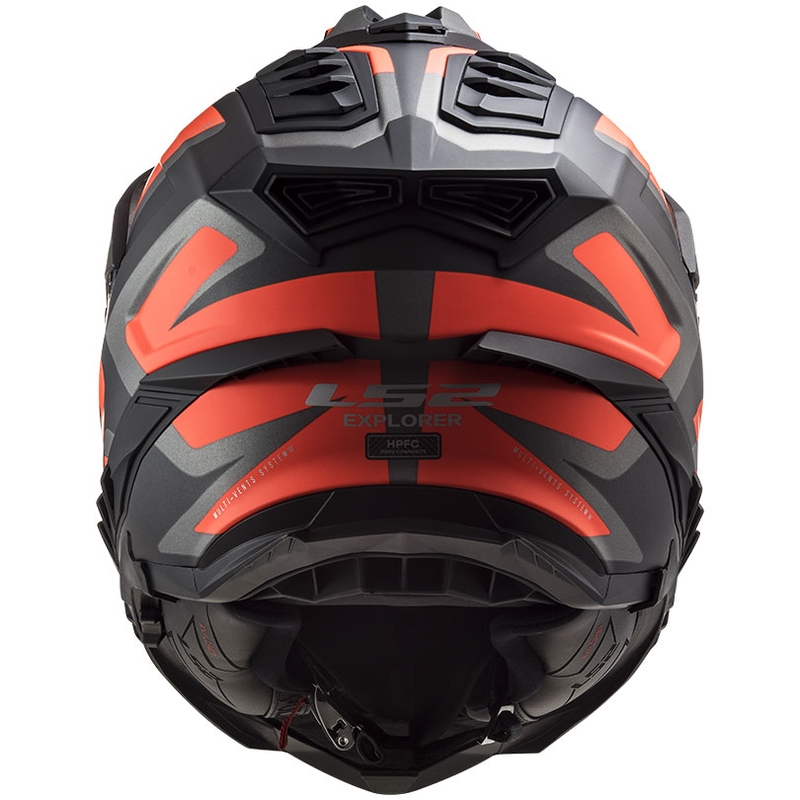 Ендуро каска LS2 MX701 Explorer Alter черно-флуо оранжево-сива матова