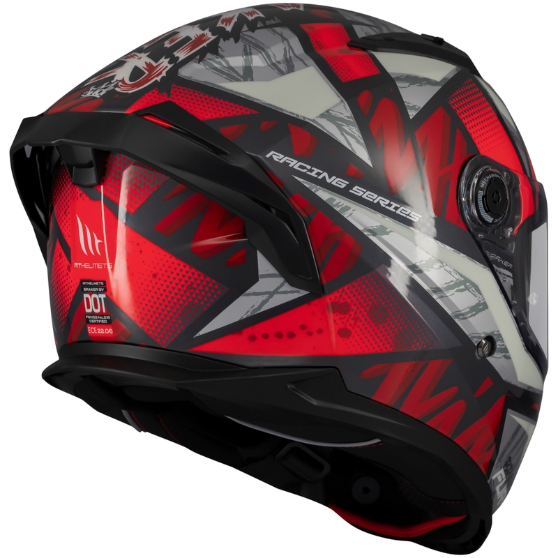 MT Braker SV Fury интегрална мотоциклетна каска черно-сиво-червена
