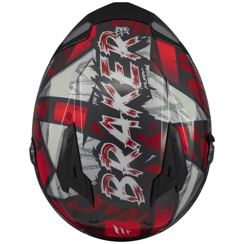 MT Braker SV Fury интегрална мотоциклетна каска черно-сиво-червена