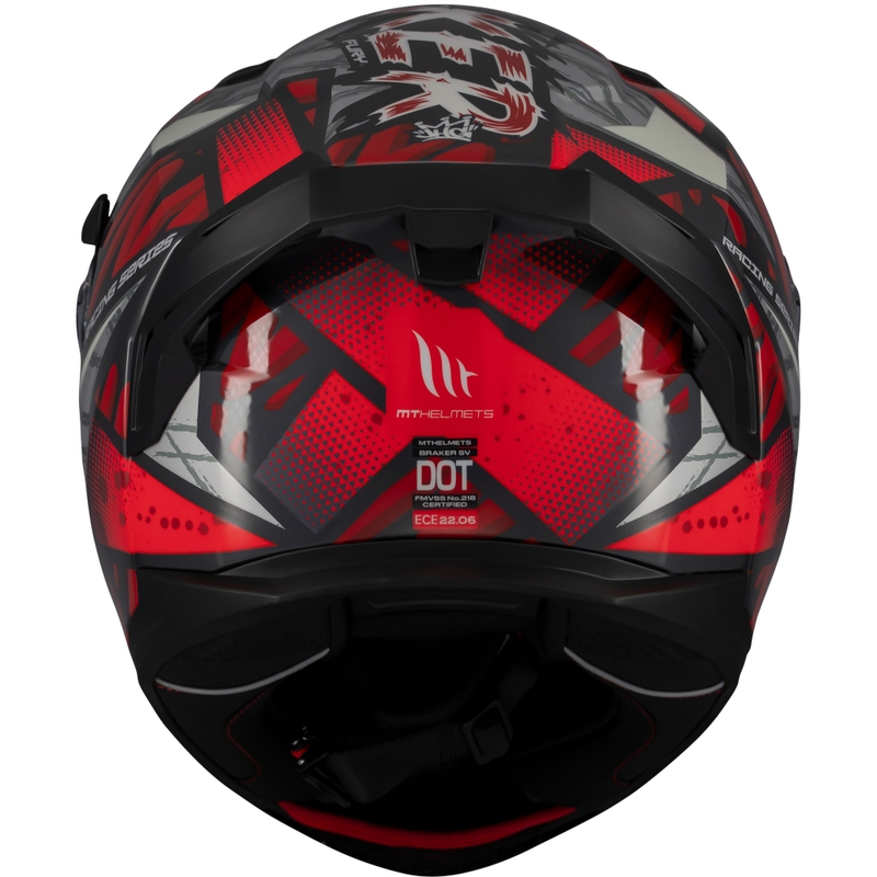 MT Braker SV Fury интегрална мотоциклетна каска черно-сиво-червена