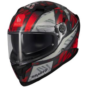 MT Braker SV Fury интегрална мотоциклетна каска черно-сиво-червена
