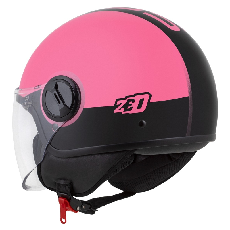 Отворена каска ZED C35 розово-черна