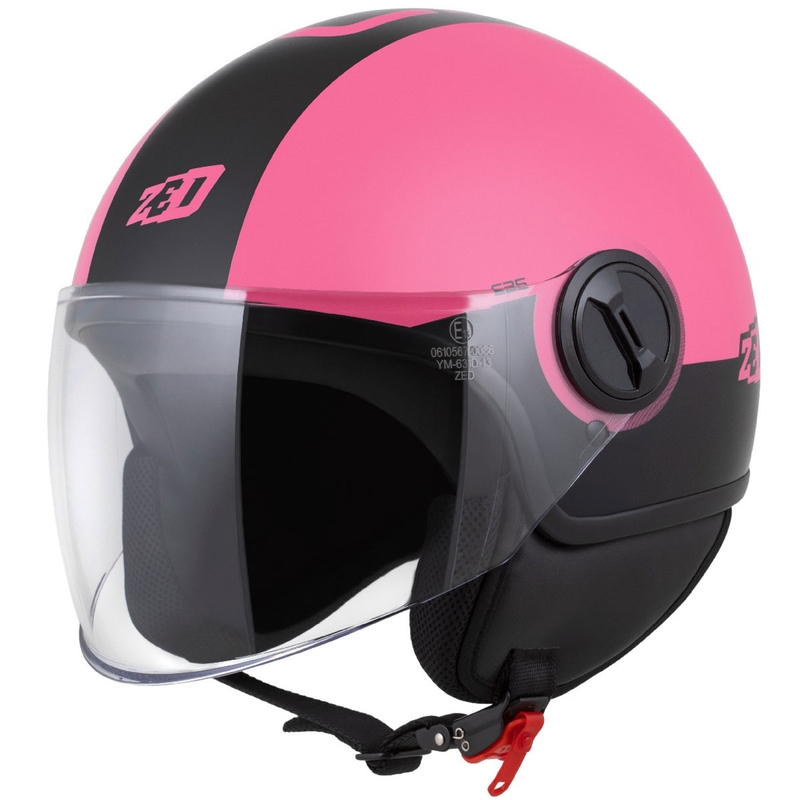 Отворена каска ZED C35 розово-черна