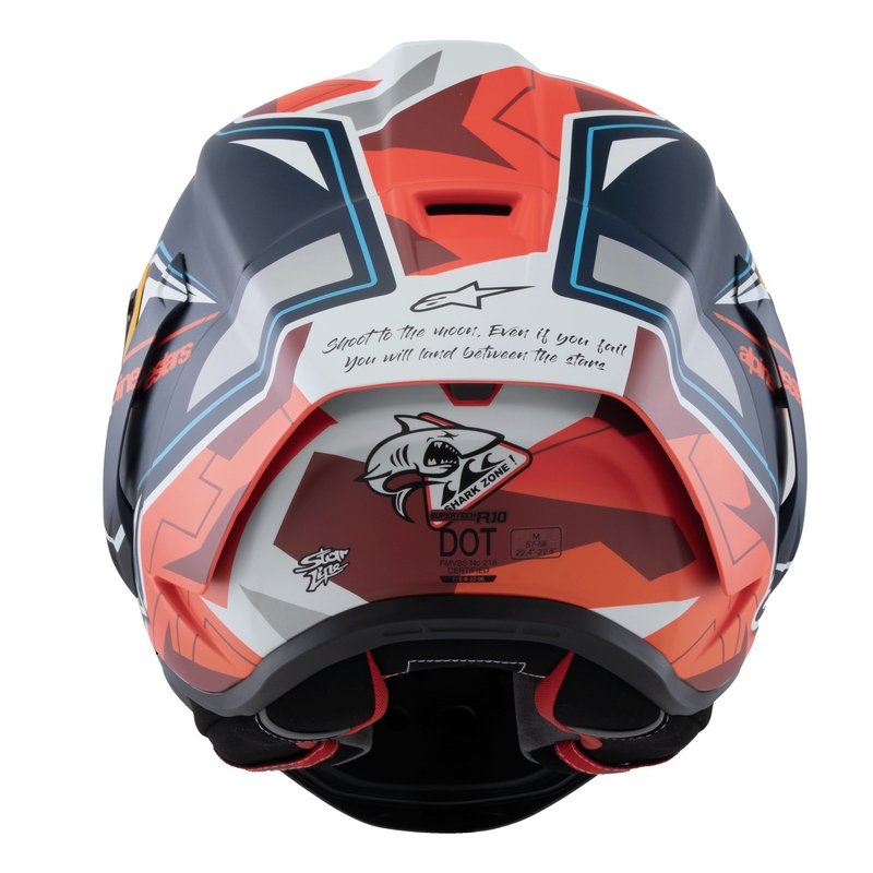 Alpinestars Supertech R-10 лимитирана серия Pedro Acosta матово синьо-червено-бяла интегрална мотоциклетна каска