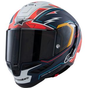 Alpinestars Supertech R-10 лимитирана серия Pedro Acosta матово синьо-червено-бяла интегрална мотоциклетна каска