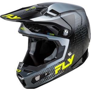 Мотокрос каска за мотоциклет FLY Racing Formula S Carbon сиво-флуорово жълто