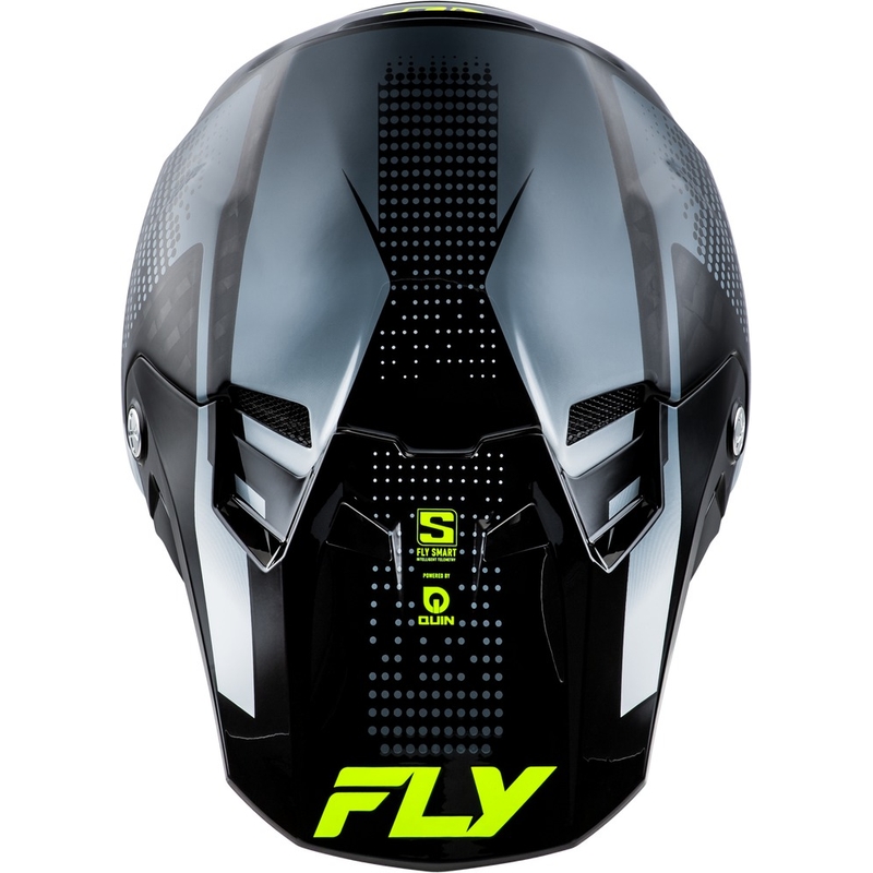 Мотокрос каска за мотоциклет FLY Racing Formula S Carbon сиво-флуорово жълто