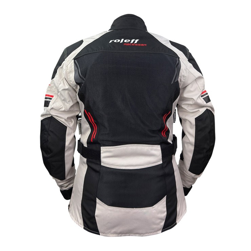 Дамско яке за мотоциклетизъм Roleff Mesh Black Beige Red