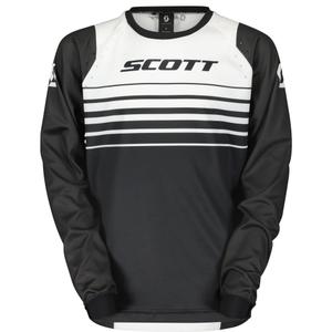 Детска тениска за мотокрос SCOTT EVO Swap черно-бяла