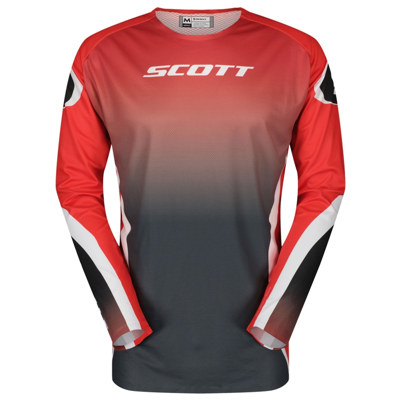 Тениска за мотокрос SCOTT Podium Pro червено-черна
