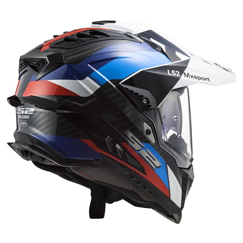 Ендуро мотоциклетна каска LS2 MX701 C Explorer Frontier черно-синя