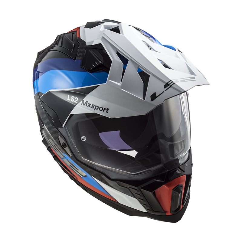 Ендуро мотоциклетна каска LS2 MX701 C Explorer Frontier черно-синя