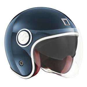 Отворена мотоциклетна каска NOX PREMIUM Heritage petrol blue - II. качество