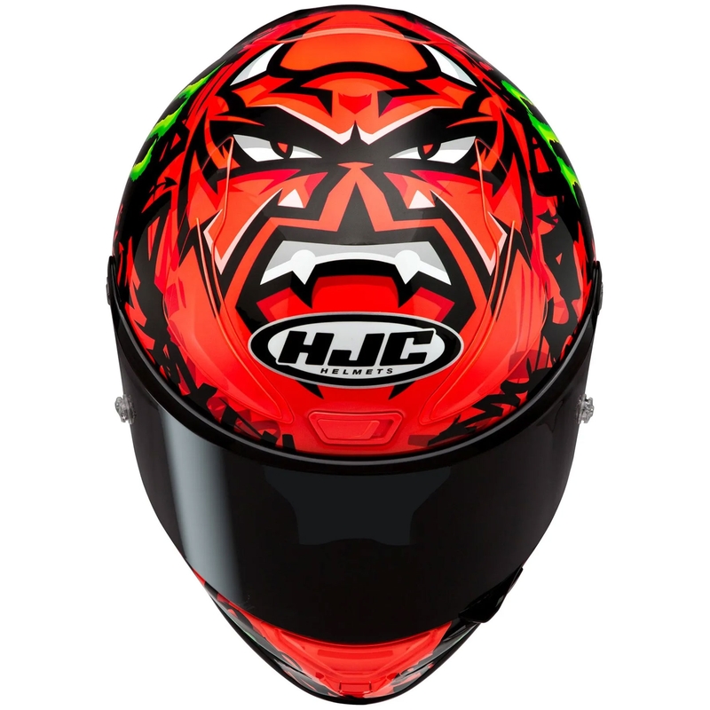 Интегрална мотоциклетна каска HJC RPHA 1 Quartararo Replica II MC1 червено-черно-бяло-зелена