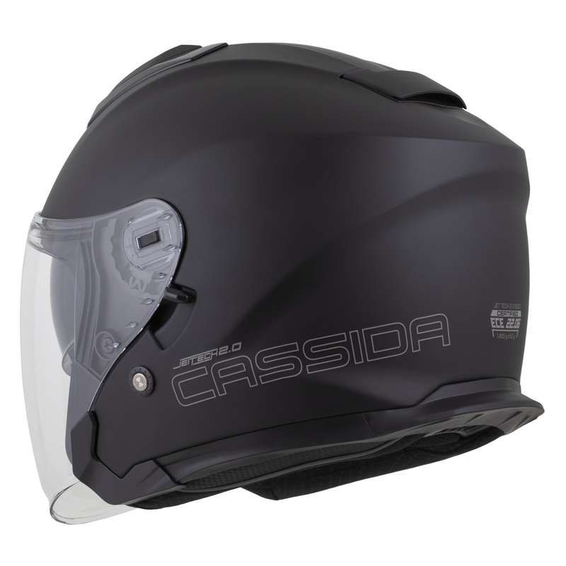 Cassida Jet Tech 2.0 Solid Matte Black-Grey Open мотоциклетна каска