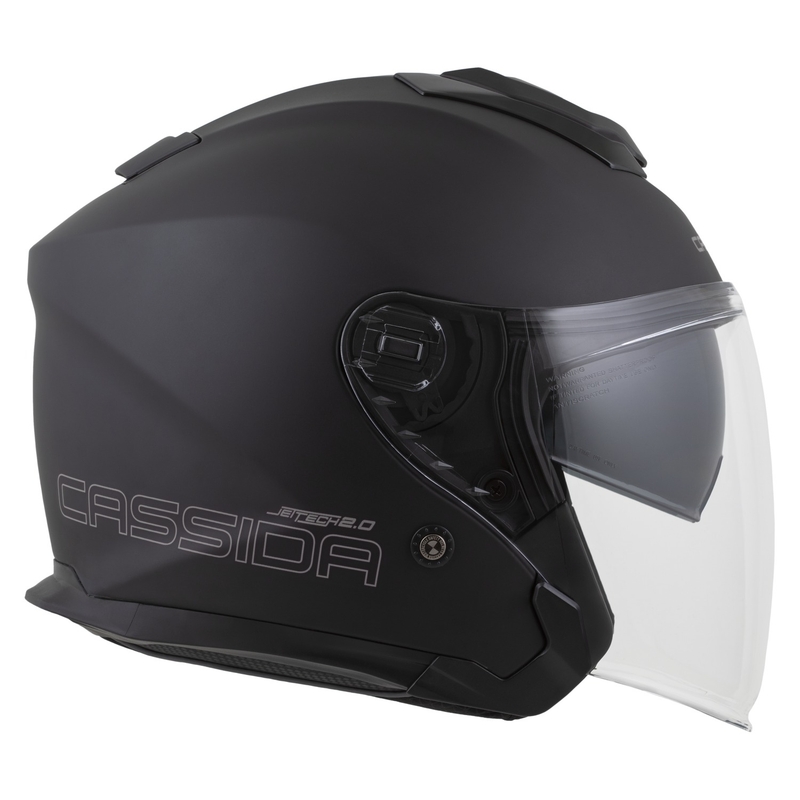 Cassida Jet Tech 2.0 Solid Matte Black-Grey Open мотоциклетна каска