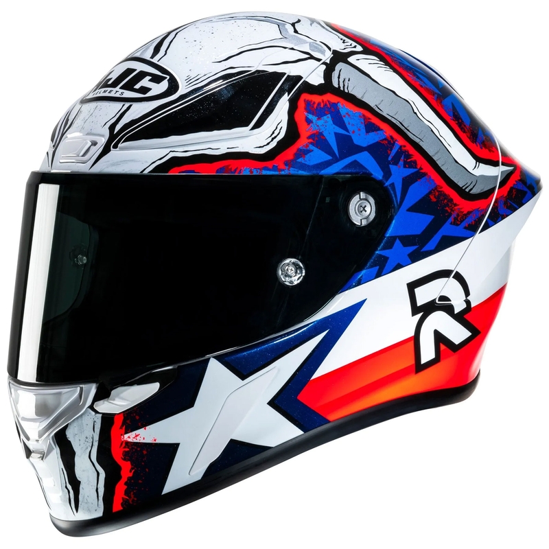 Интегрална мотоциклетна каска HJC RPHA 1 Garrett Gerloff Replica MC21 бяло-синьо-червена