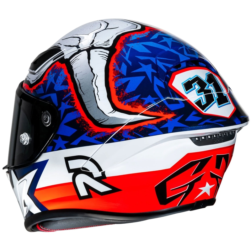 Интегрална мотоциклетна каска HJC RPHA 1 Garrett Gerloff Replica MC21 бяло-синьо-червена