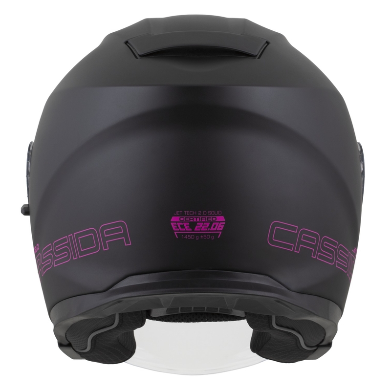 Cassida Jet Tech 2.0 Solid Matte Black and Pink Open мотоциклетна каска