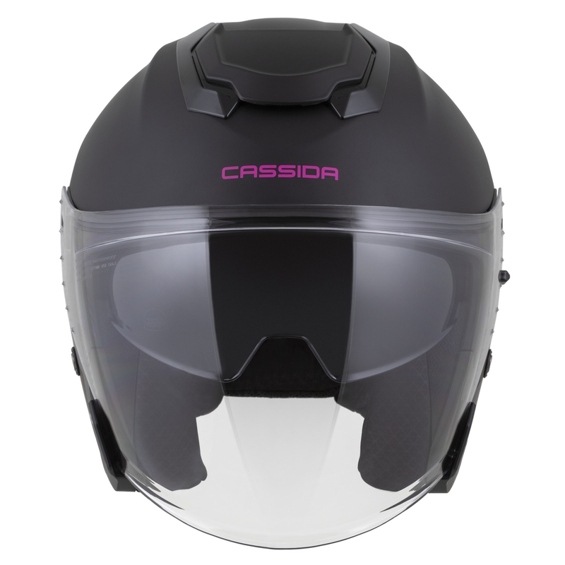 Cassida Jet Tech 2.0 Solid Matte Black and Pink Open мотоциклетна каска
