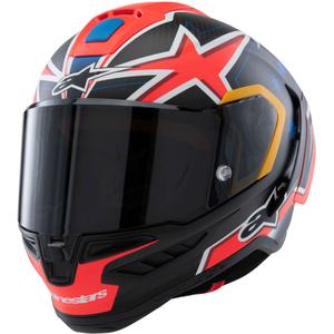 Alpinestars Supertech R10 лимитирана серия Jack Miller матов карбон червено-синьо-жълто-бяла интегрална мотоциклетна каска