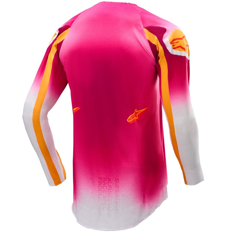 Alpinestars Supertech SX AFD лимитирана серия MIG флуорово розово-бяло-оранжево мотокрос трико