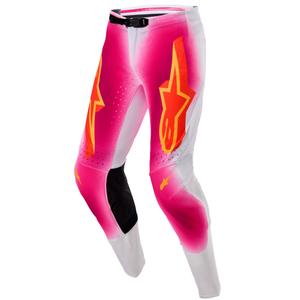 Alpinestars Supertech лимитирана серия MIG флуорозово-бяло-оранжеви панталони за мотокрос