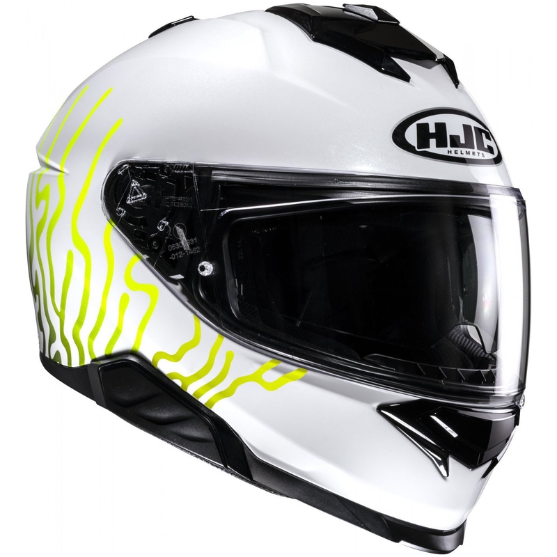 Интегрална мотоциклетна каска HJC i71 Celos MC3H бяло-черно-жълто