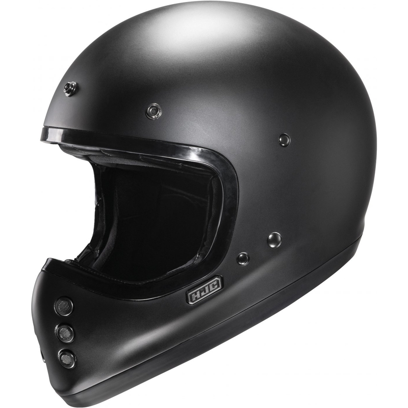 HJC V60 Solid полуплоска каска за мотоциклет с пълно лице, черна