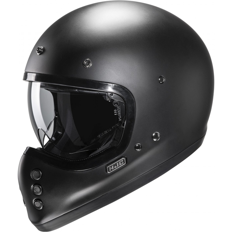 HJC V60 Solid полуплоска каска за мотоциклет с пълно лице, черна