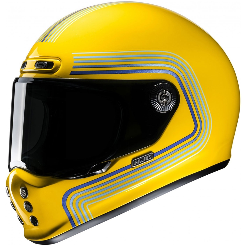 Интегрална мотоциклетна каска HJC V10 Foni MC3 жълто-синя