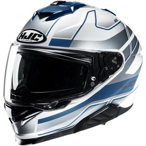 Интегрална мотоциклетна каска HJC i71 Iorix MC2 бяло-синьо-сребърна