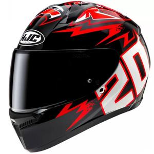 HJC C10 Diablo Mask MC1 черно-червено-бяла интегрална мотоциклетна каска