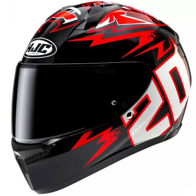 HJC C10 Diablo Mask MC1 черно-червено-бяла интегрална мотоциклетна каска