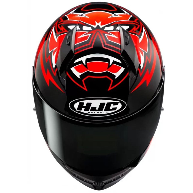 HJC C10 Diablo Mask MC1 черно-червено-бяла интегрална мотоциклетна каска