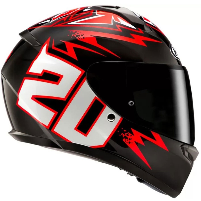 HJC C10 Diablo Mask MC1 черно-червено-бяла интегрална мотоциклетна каска